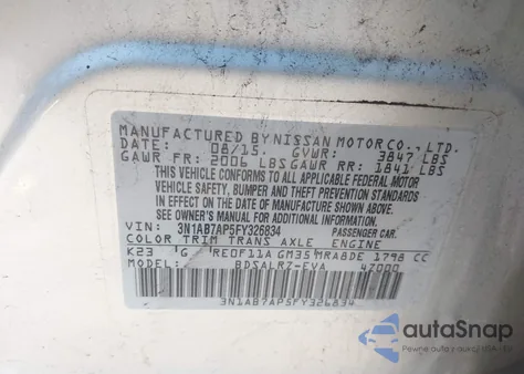 2015 Nissan Sentra Sr from USA, damaged, VIN 3N1AB7AP5FY326834